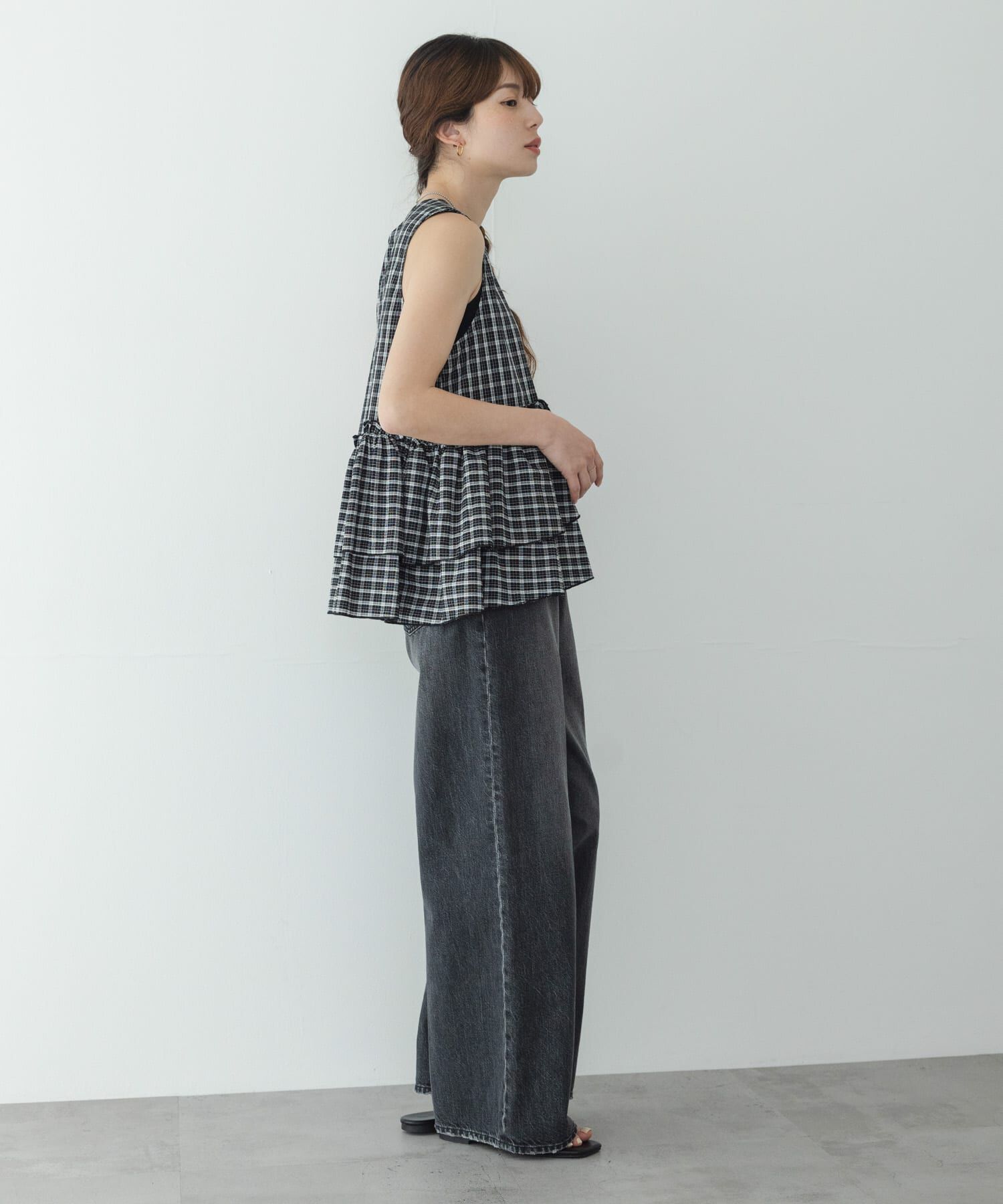 Sonny Label 「サッカーチェックペプラムベストブラウス」|シャツ・ブラウス|