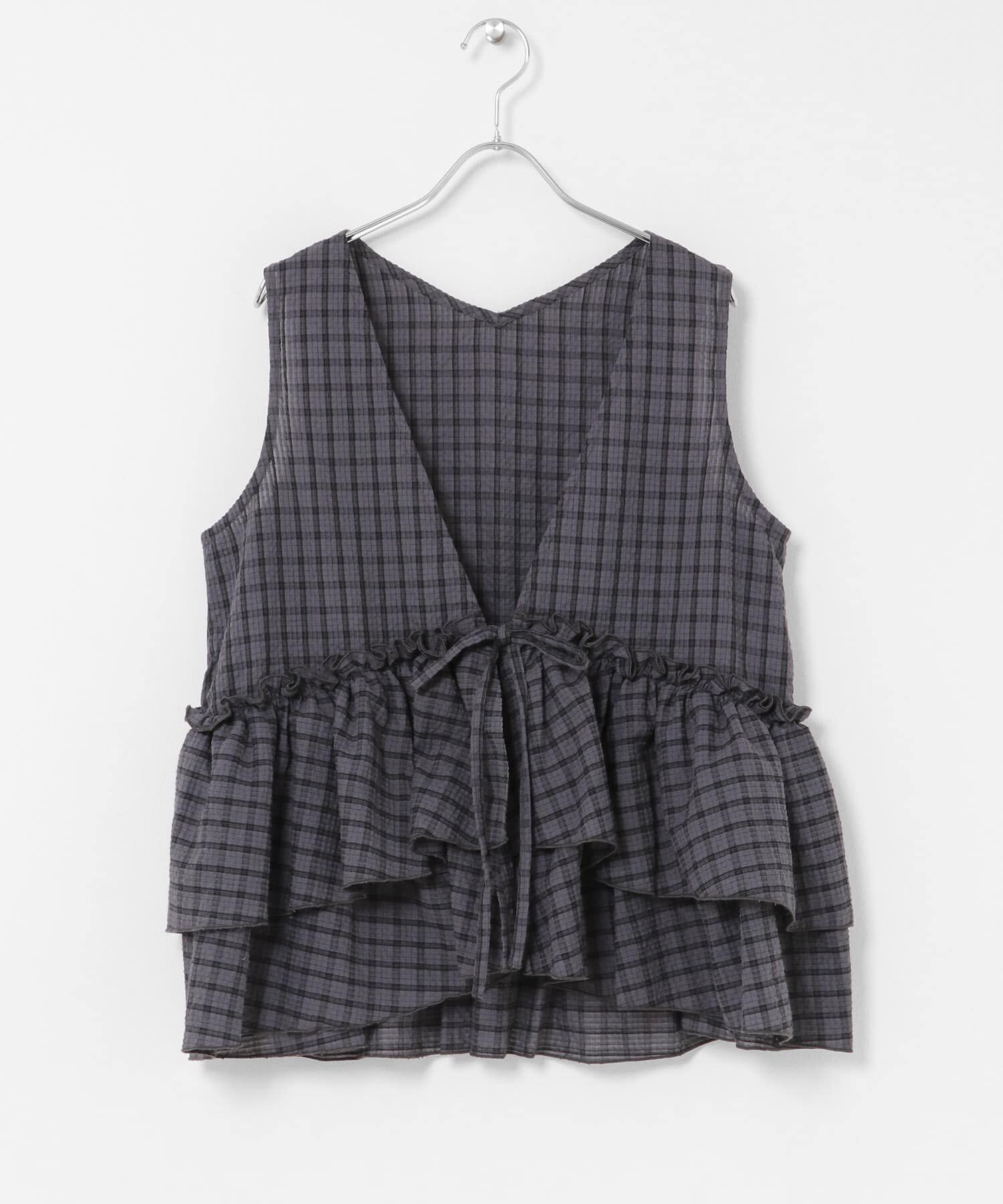 Sonny Label 「サッカーチェックペプラムベストブラウス」|シャツ・ブラウス|