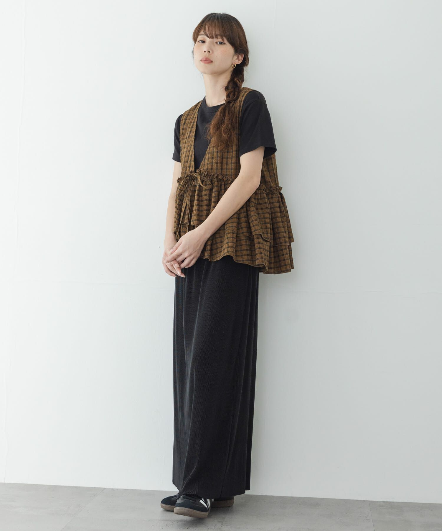 Sonny Label 「サッカーチェックペプラムベストブラウス」|シャツ・ブラウス|