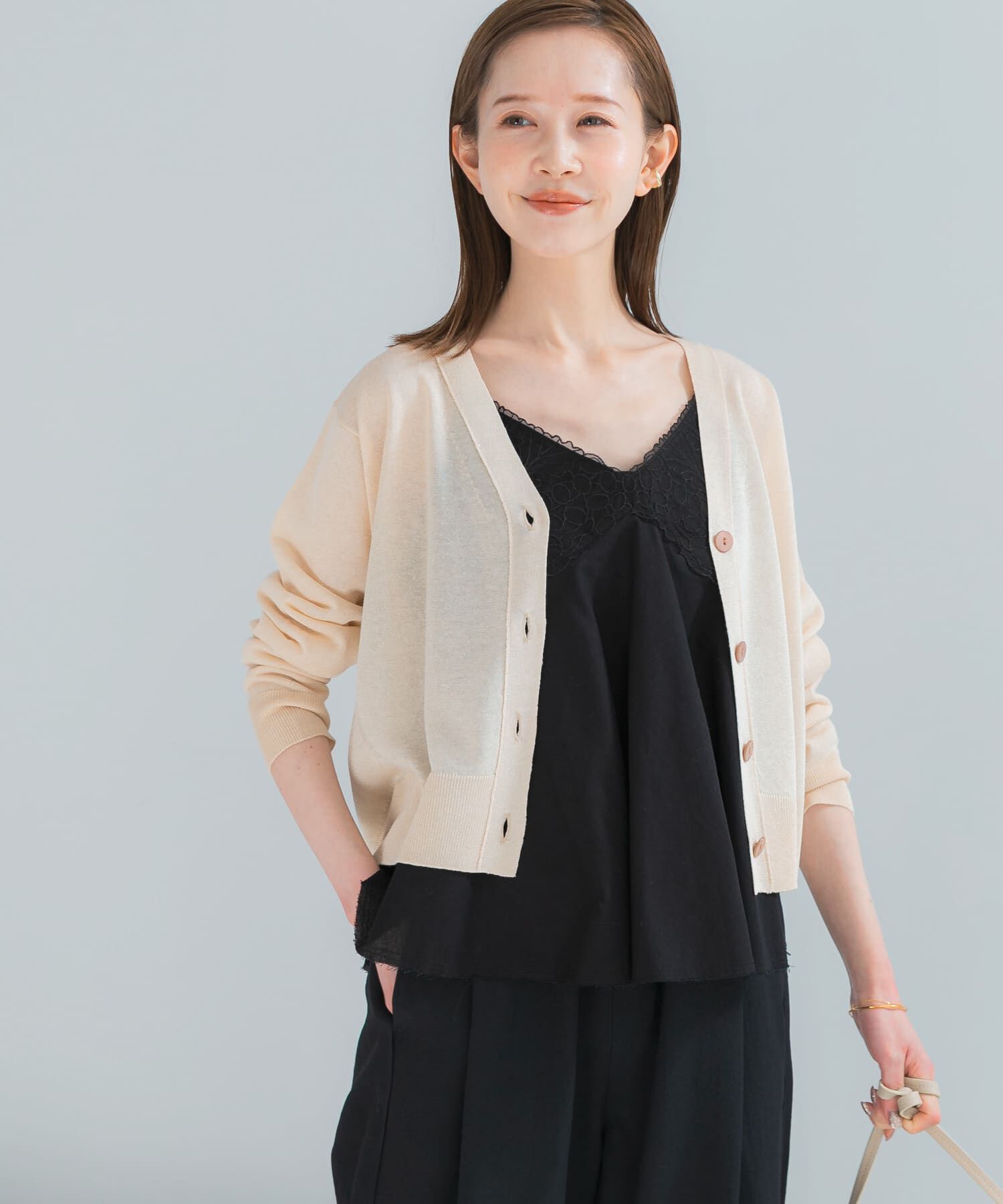 URBAN RESEARCH ROSSO「リネン混セミシアーカーディガン」|カーディガン|