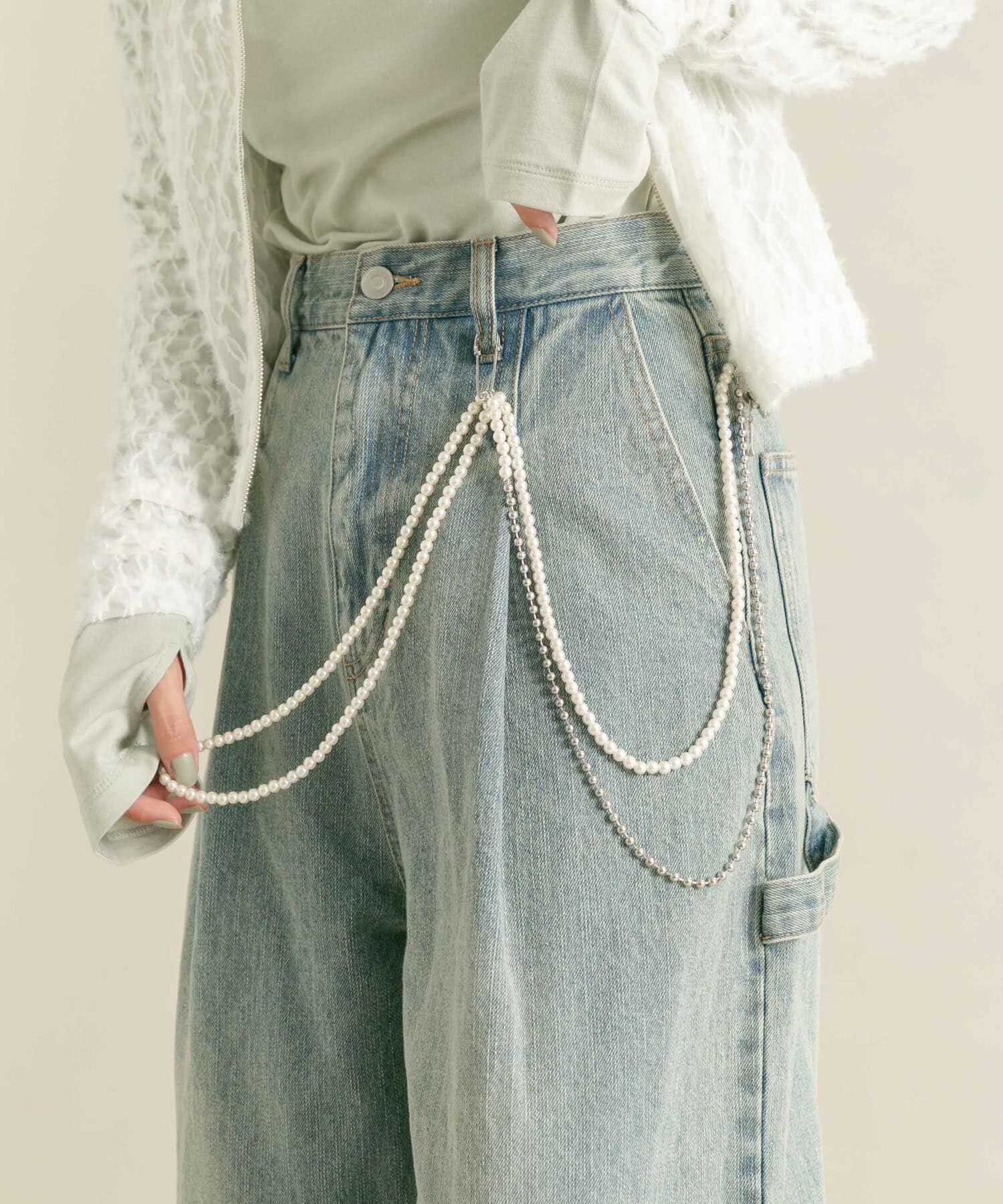  「ピン付きロングネックレス」|ネックレス|シルバー系その他