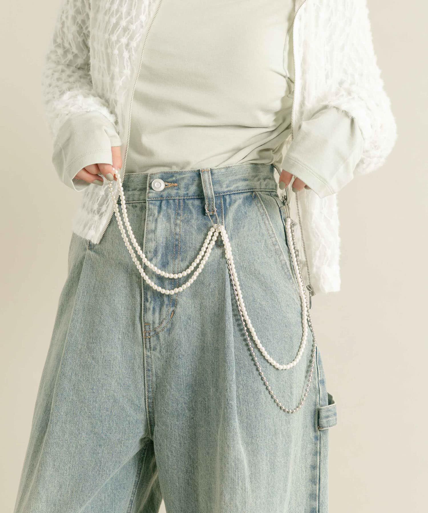  「ピン付きロングネックレス」|ネックレス|