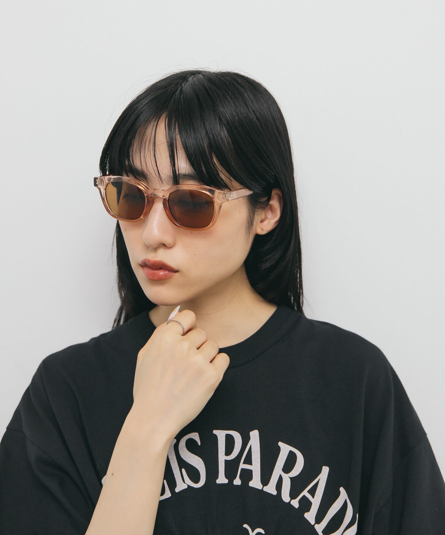  「ウェリントンフレームサングラス」|メガネ|ブラウン