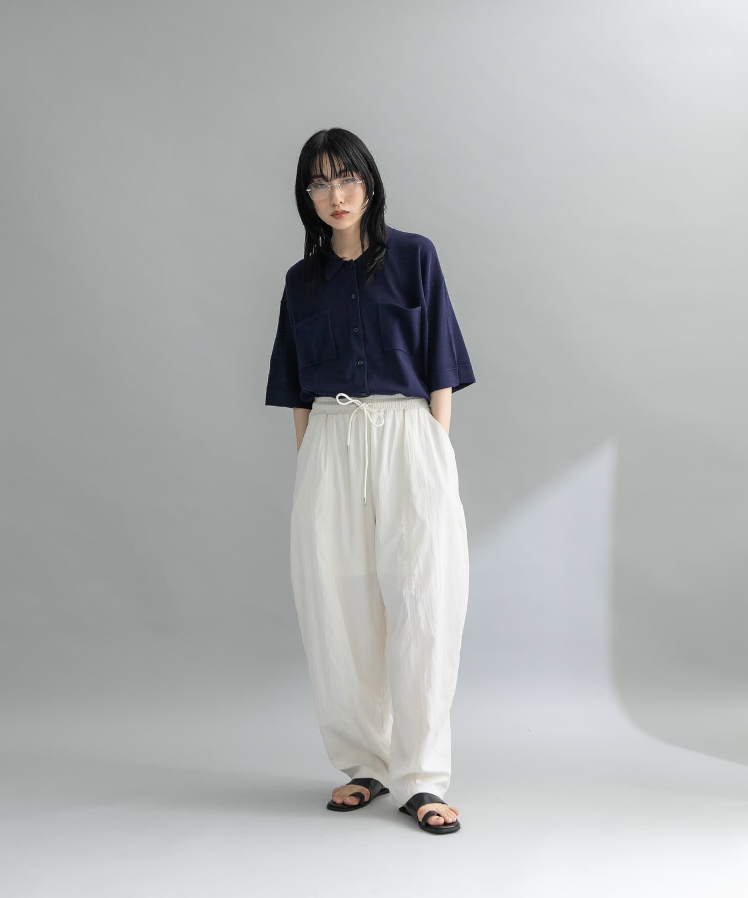  「『WEB限定』ルーズシルエットニットシャツ」|ニット・セーター|