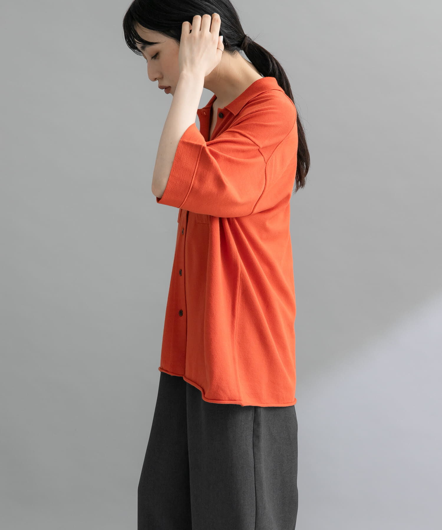  「『WEB限定』ルーズシルエットニットシャツ」|ニット・セーター|