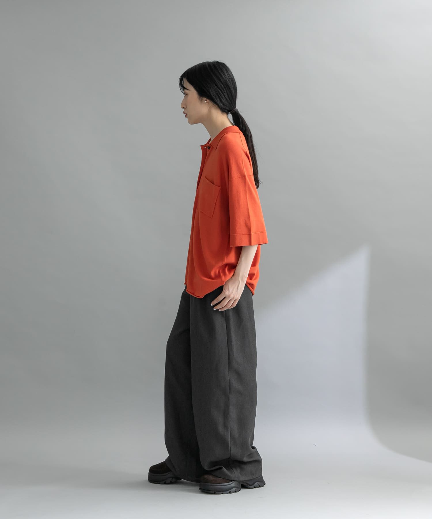  「『WEB限定』ルーズシルエットニットシャツ」|ニット・セーター|