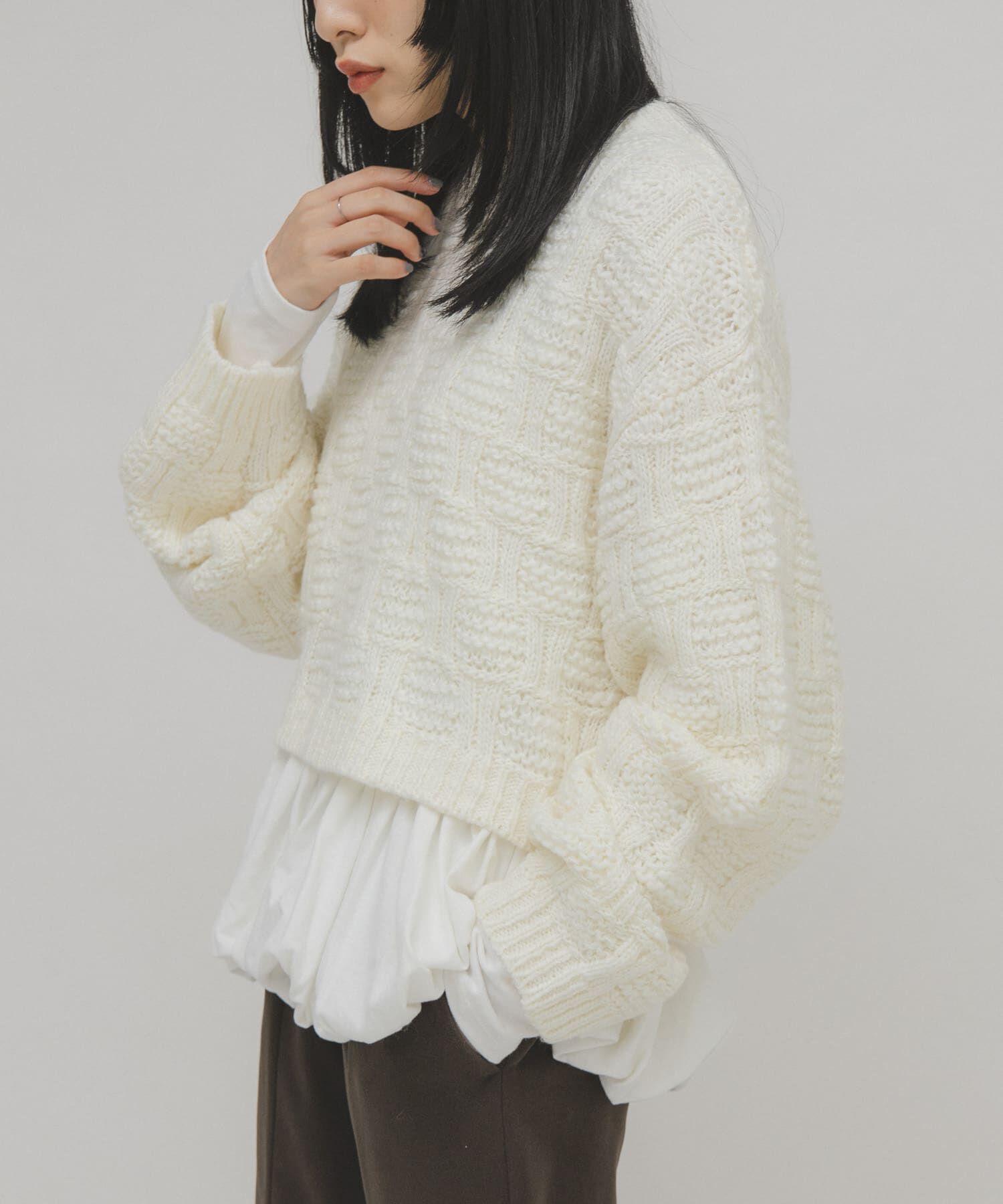  「グリッドパターンニット」|ニット・セーター|