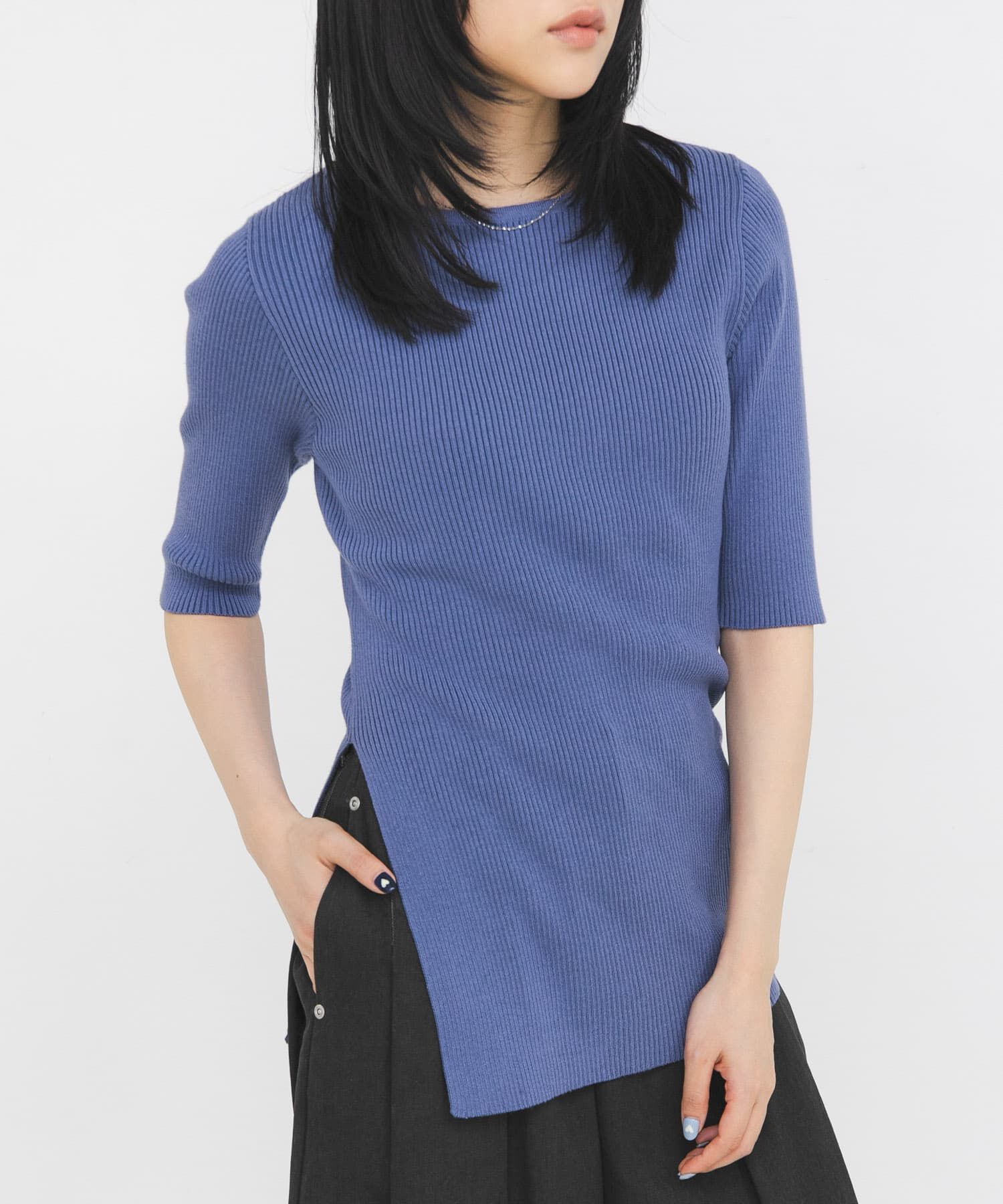  「アシンメトリーRIBニット」|ニット・セーター|