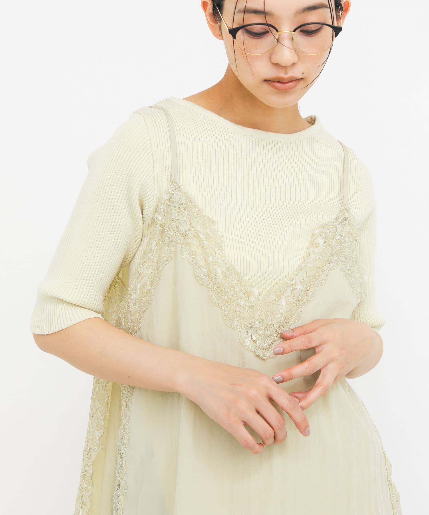  「アシンメトリーRIBニット」|ニット・セーター|イエロー系その他