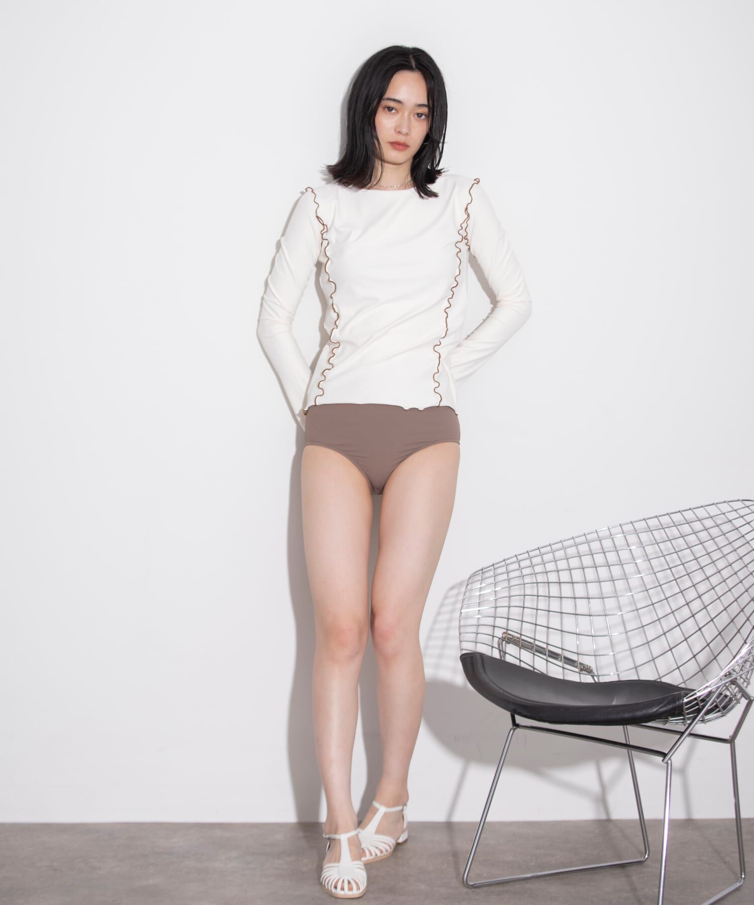 SENSE OF PLACE by URBAN RESEARCH「メローラインロングスリーブラッシュガード」|ビキニ|