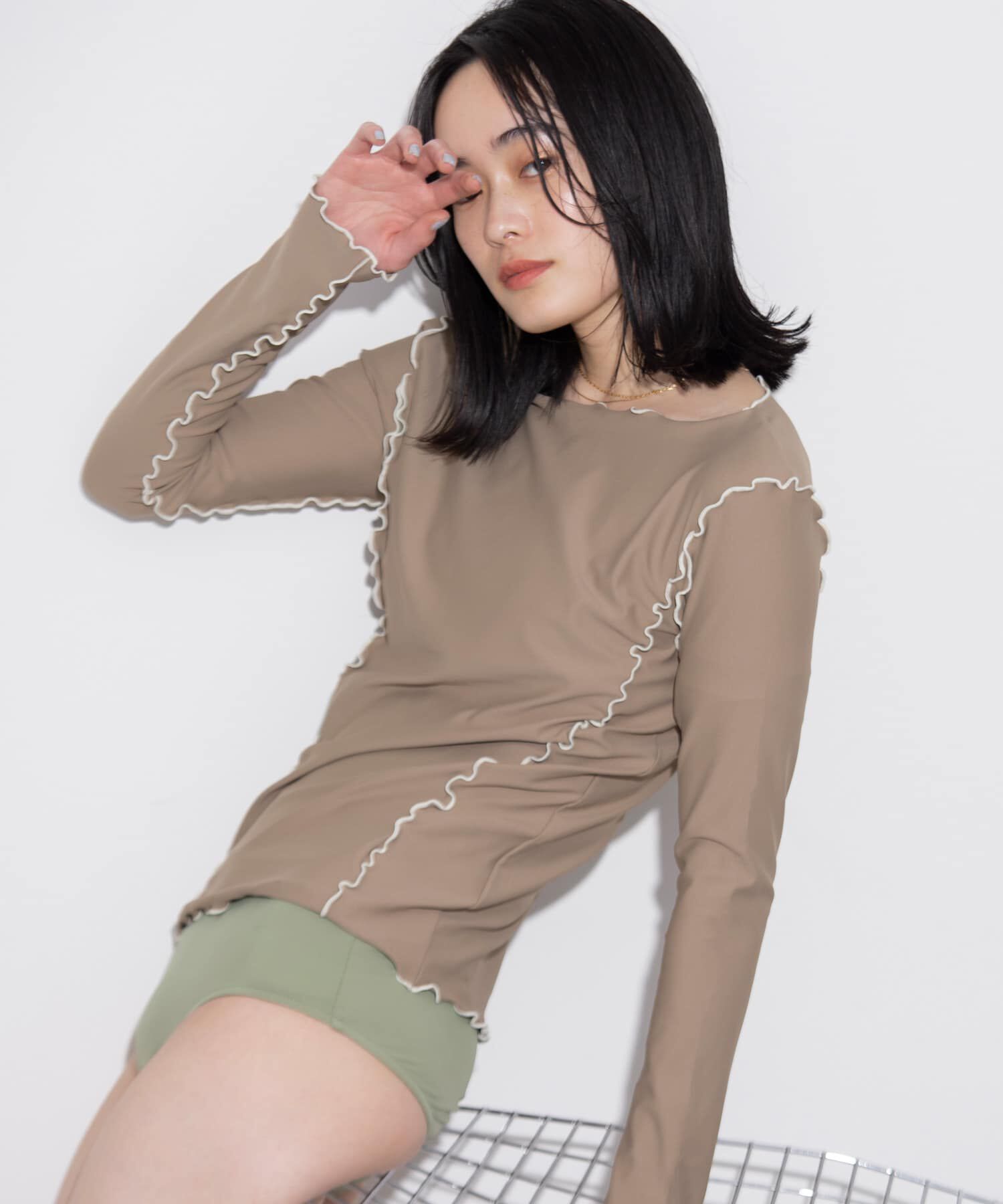 SENSE OF PLACE by URBAN RESEARCH「メローラインロングスリーブラッシュガード」|ビキニ|