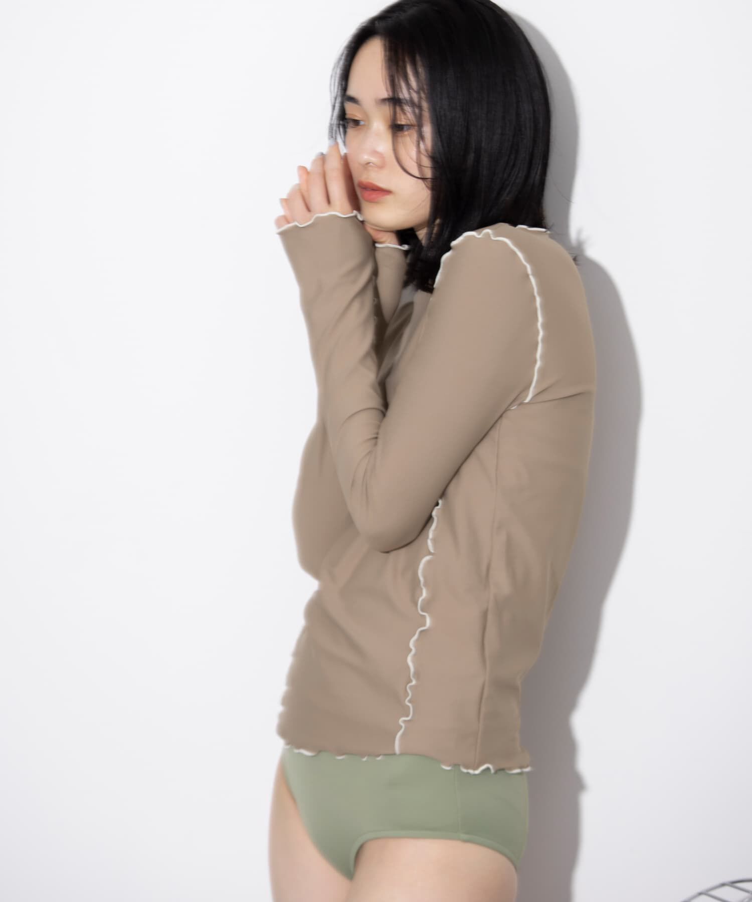 SENSE OF PLACE by URBAN RESEARCH「メローラインロングスリーブラッシュガード」|ビキニ|