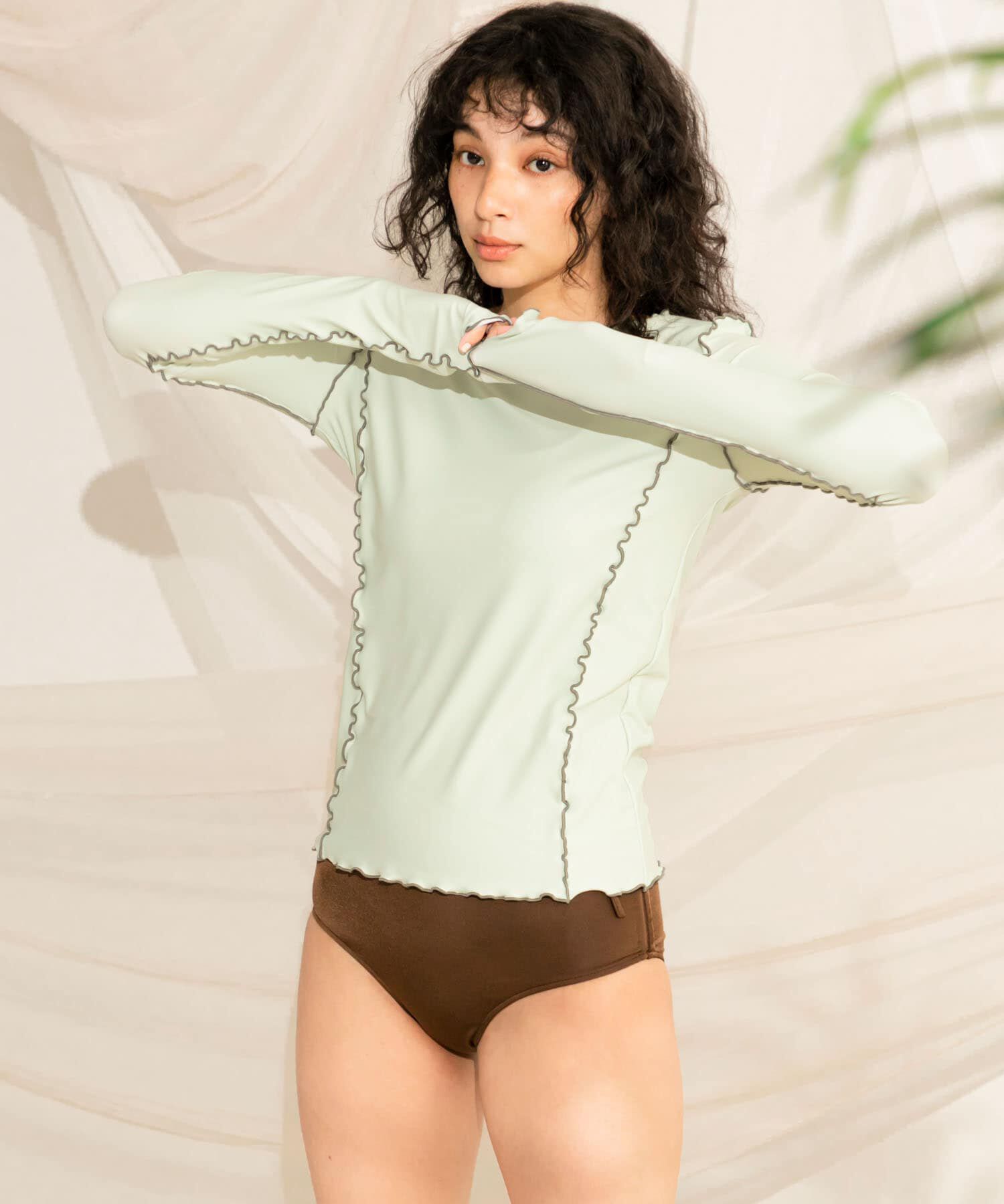 SENSE OF PLACE by URBAN RESEARCH「メローラインロングスリーブラッシュガード」|ビキニ|