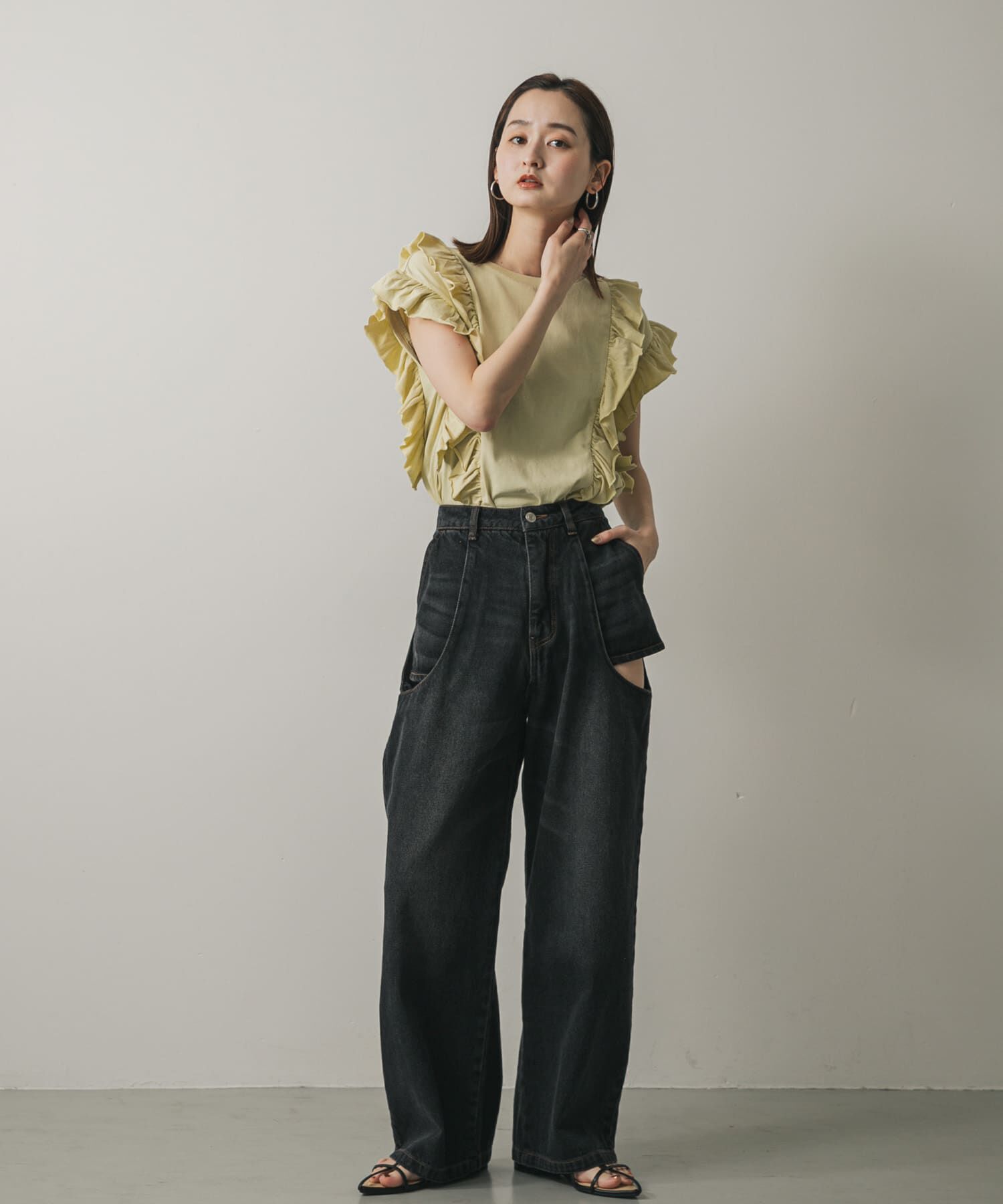 SENSE OF PLACE by URBAN RESEARCH「ギャザーフリルトップ」|Tシャツ・カットソー|