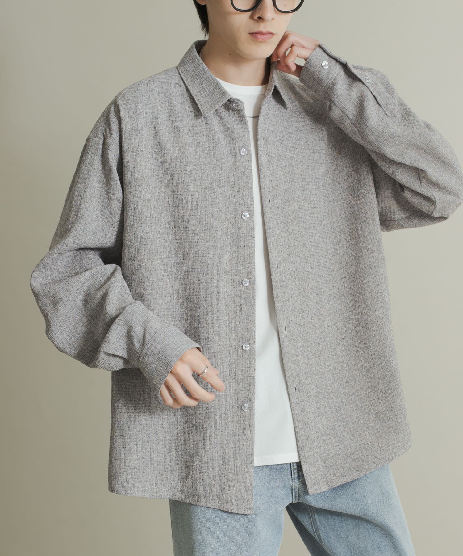 SENSE OF PLACE by URBAN RESEARCH「ライトツイードレギュラーカラーシャツ」|シャツ・ブラウス|