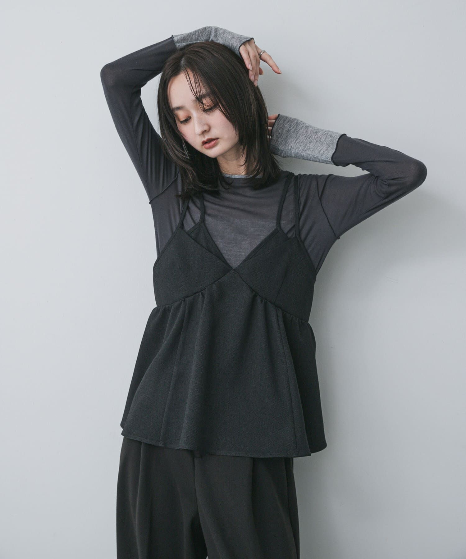 SENSE OF PLACE by URBAN RESEARCH「レイヤードメローTシャツ」|Tシャツ・カットソー|チャコールグレー