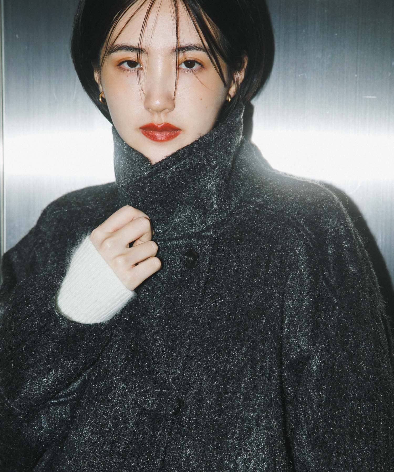 SENSE OF PLACE by URBAN RESEARCH「マルチカラーシャギーコート」|ノーカラーコート|