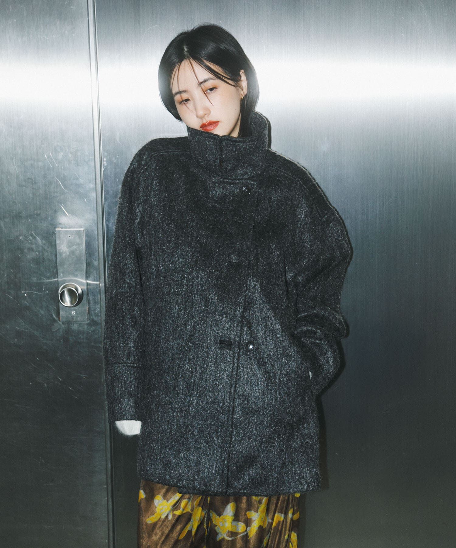 SENSE OF PLACE by URBAN RESEARCH「マルチカラーシャギーコート」|ノーカラーコート|