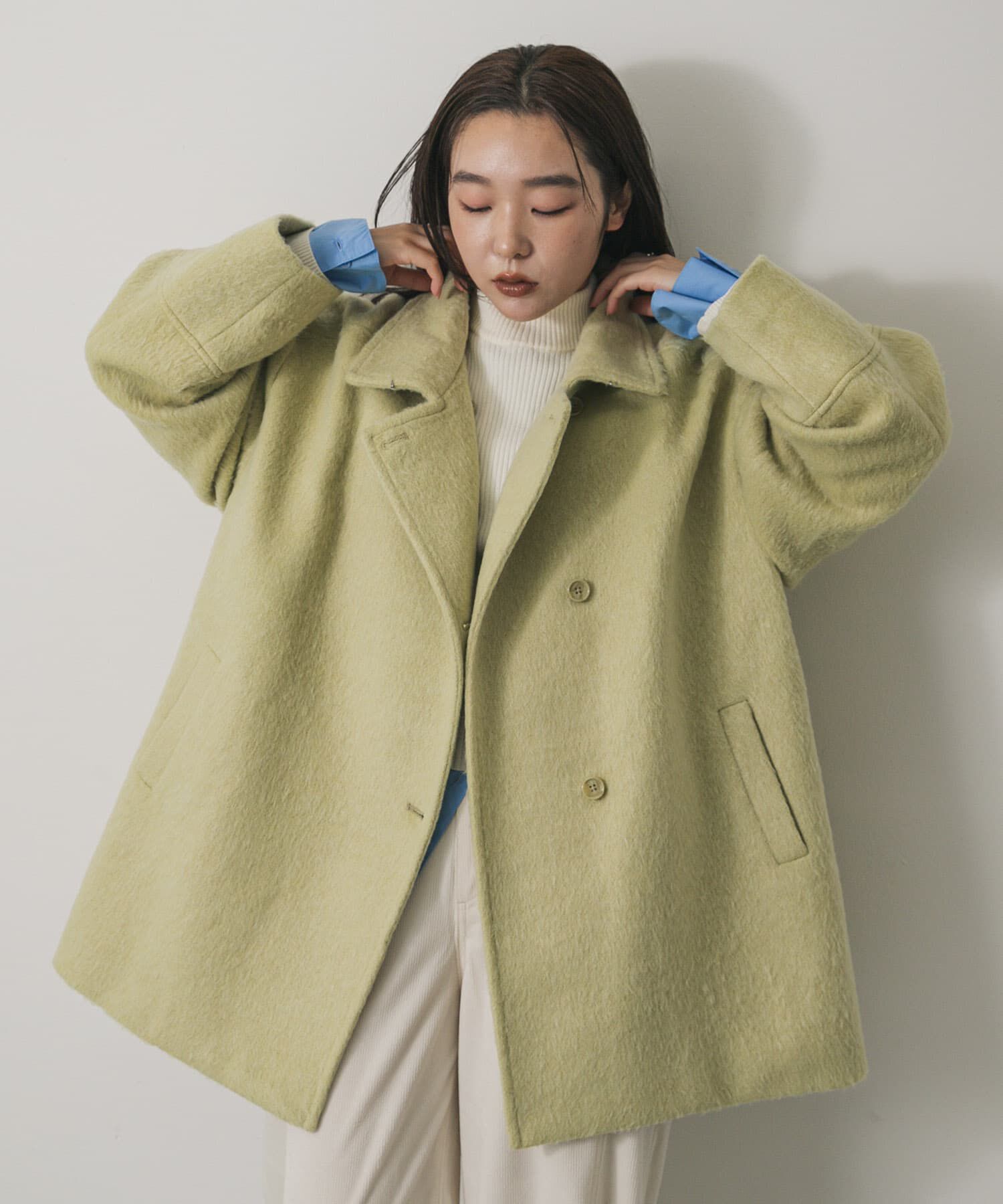 SENSE OF PLACE by URBAN RESEARCH「マルチカラーシャギーコート」|ノーカラーコート|