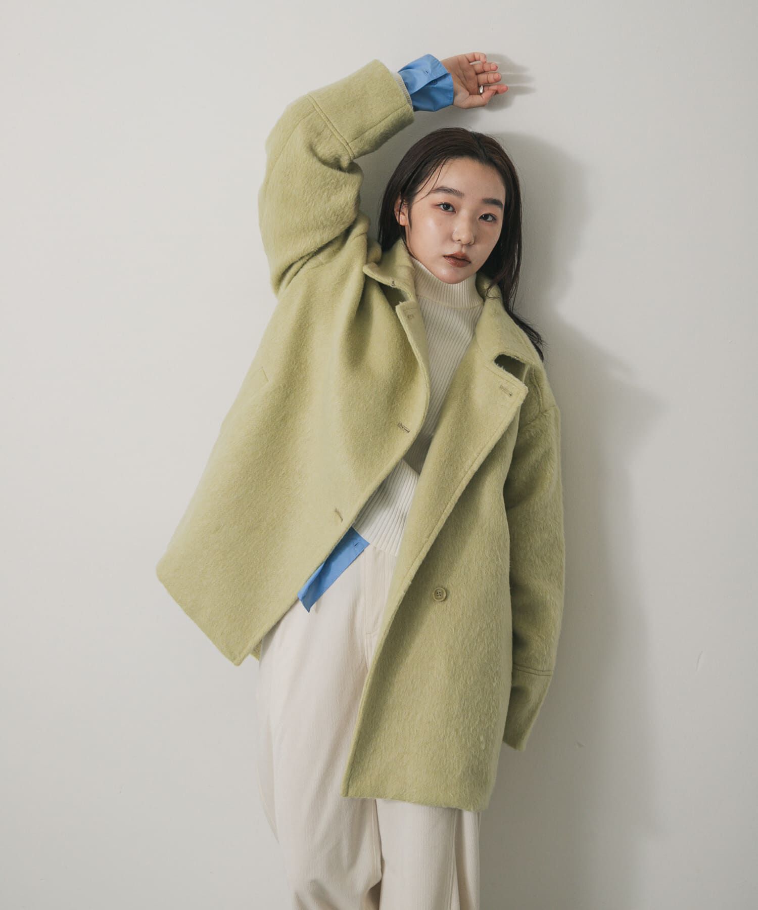 SENSE OF PLACE by URBAN RESEARCH「マルチカラーシャギーコート」|ノーカラーコート|