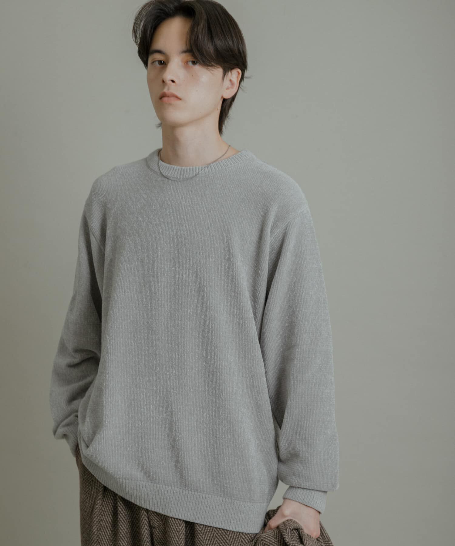SENSE OF PLACE by URBAN RESEARCH「『洗濯可』モールニットプルオーバー」|ニット・セーター|グレー
