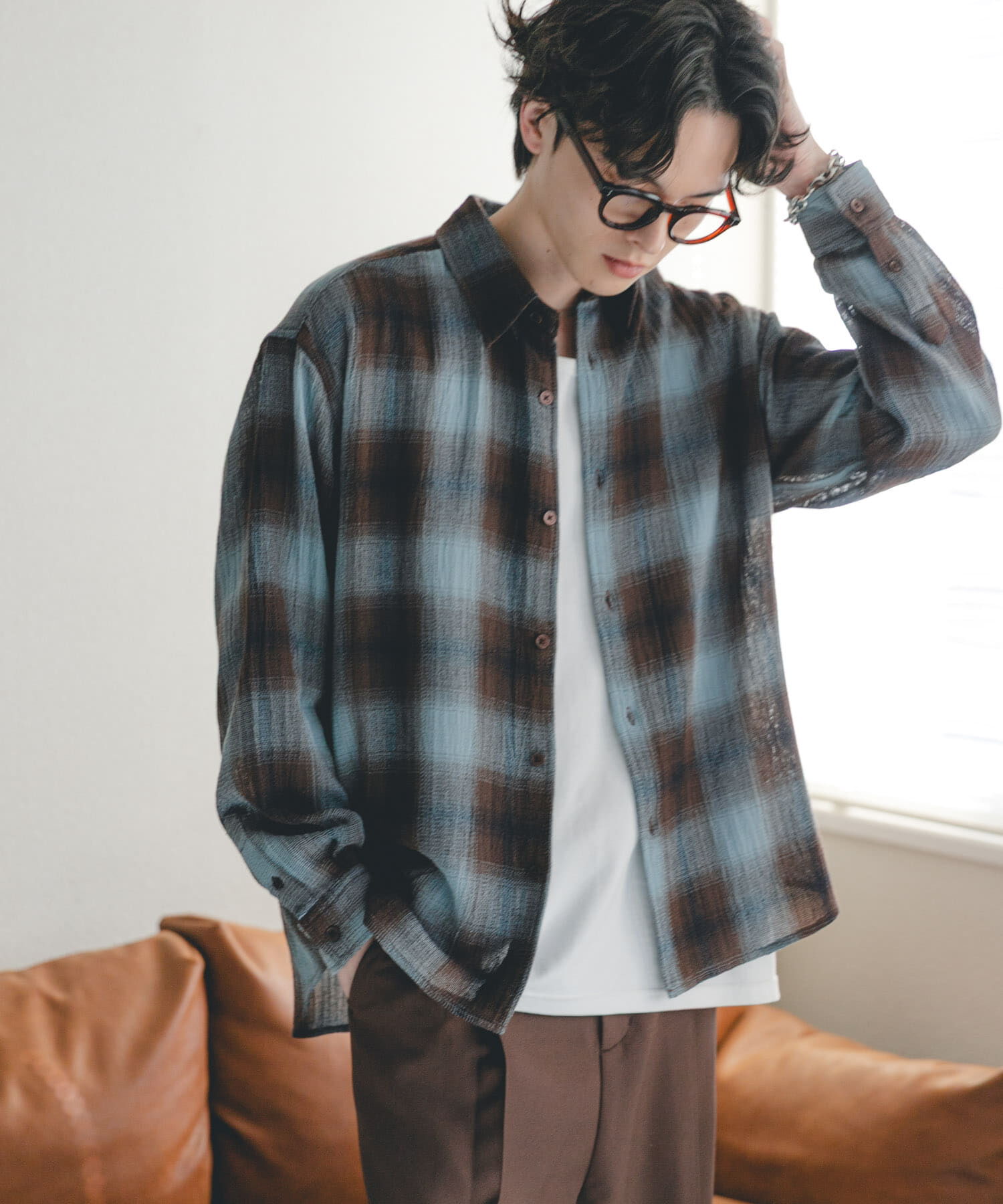 SENSE OF PLACE by URBAN RESEARCH「オンブレーチェックレギュラーカラーシャツ」|シャツ・ブラウス|