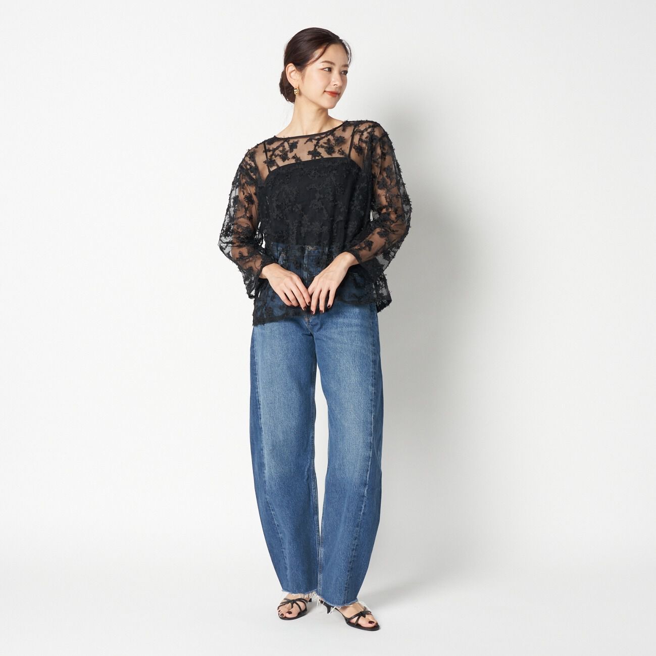 HELIOPOLE「HELIOPOLE FLORAL PATTERN SHEER BLOUSE」|シャツ・ブラウス|