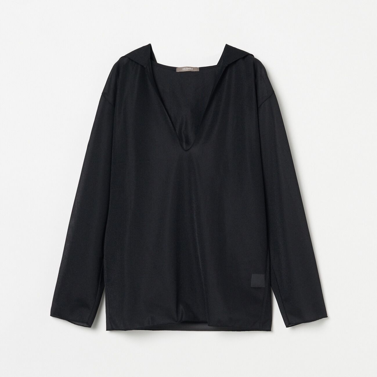 HELIOPOLE「HELIOPOLE SHEER HOODIE PULLOVER」|Tシャツ・カットソー|ブラック
