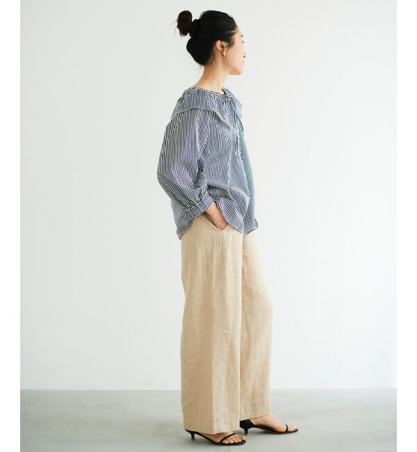 le.coeur blanc「ストライプフリルカラーブラウス」|シャツ・ブラウス|