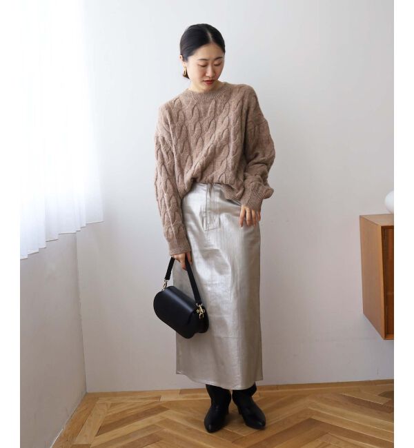 le.coeur blanc「《手洗い可能》モヘヤケーブルニットプルオーバー」|ニット・セーター|