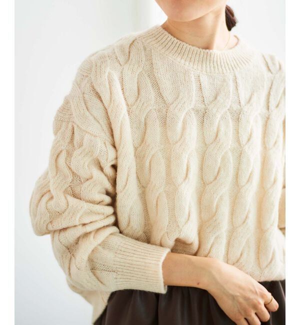 le.coeur blanc「《手洗い可能》モヘヤケーブルニットプルオーバー」|ニット・セーター|