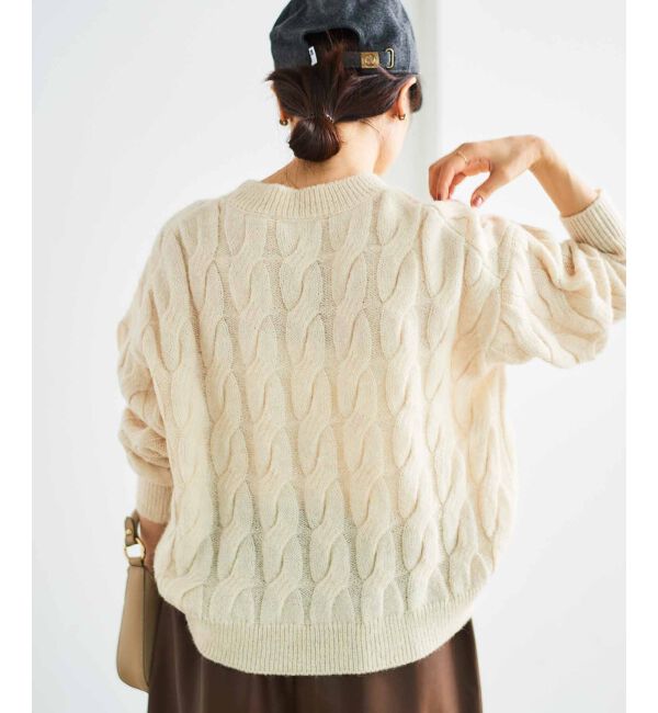 le.coeur blanc「《手洗い可能》モヘヤケーブルニットプルオーバー」|ニット・セーター|