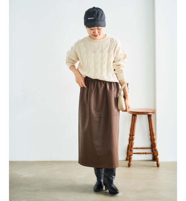 le.coeur blanc「《手洗い可能》モヘヤケーブルニットプルオーバー」|ニット・セーター|