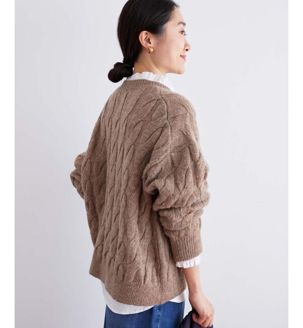 le.coeur blanc「《手洗い可能》モヘヤケーブルニットプルオーバー」|ニット・セーター|