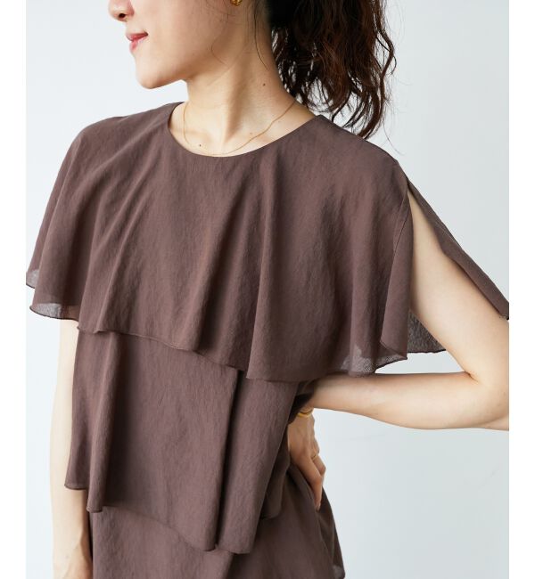  「《手洗い可能》シアーフリルティアードブラウス」|シャツ・ブラウス|