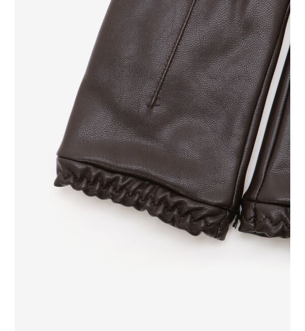  「ギャザーフェイクレザーグローブ」|手袋|