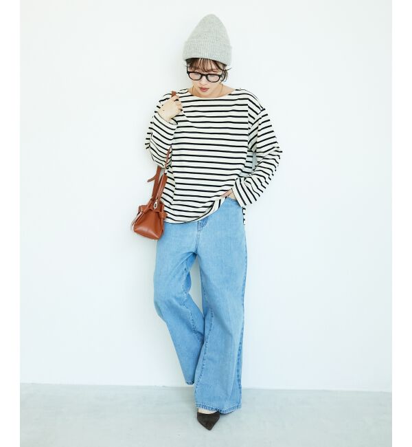  「《手洗い可能》バスクボーダーロンT」|Tシャツ・カットソー|