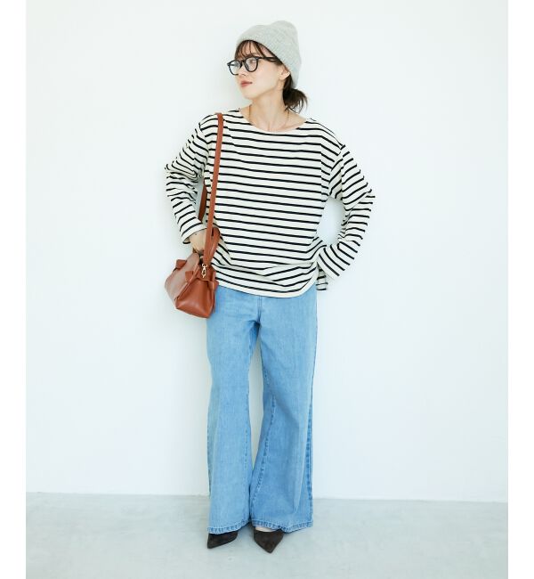  「《手洗い可能》バスクボーダーロンT」|Tシャツ・カットソー|