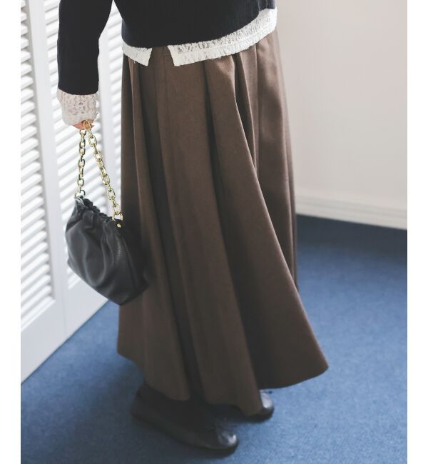  「ハイウエストフレアロングスカート」|フレア|