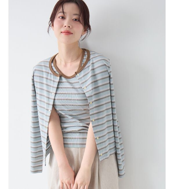 「マルチボーダーリブカーデ」|カーディガン|ｻｯｸｽ柄