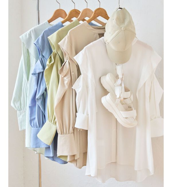 MAJESTICLEGON「2way肩あきレディシャツ」|シャツ・ブラウス|オフ