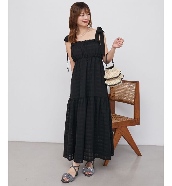  「肩リボンキャミワンピース」|ワンピース|