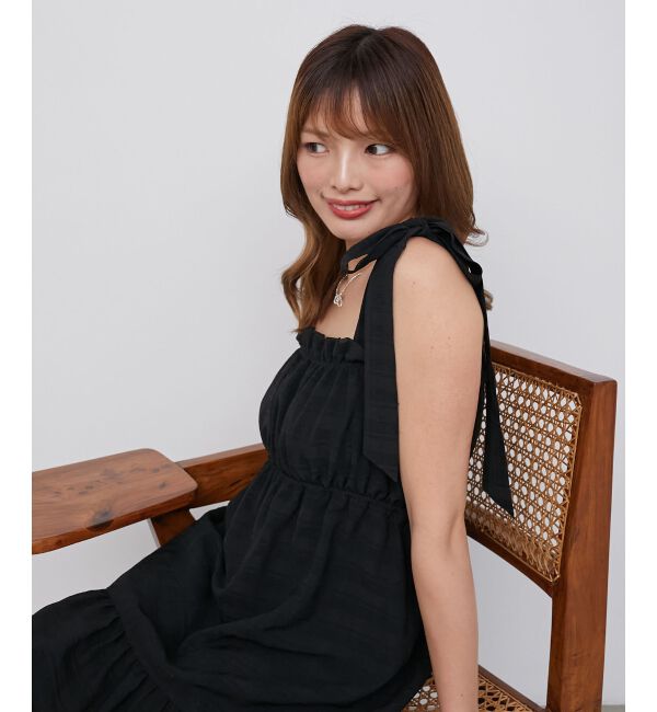  「肩リボンキャミワンピース」|ワンピース|