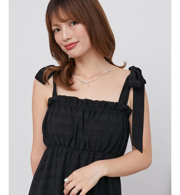  「肩リボンキャミワンピース」|ワンピース|