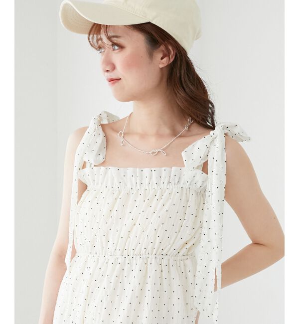  「肩リボンキャミワンピース」|ワンピース|