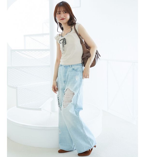  「配色ホルターネックトップス」|Tシャツ・カットソー|