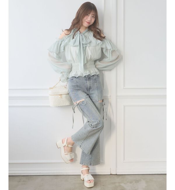  「シアーギャザーキルティングサンダル」|サンダル|