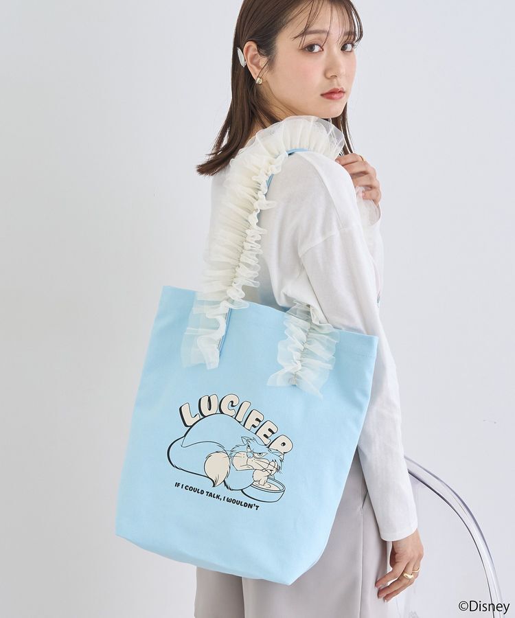 earth music&ecology「シンデレラ/チュールフリルトートバッグ」|トートバッグ|Light Blue