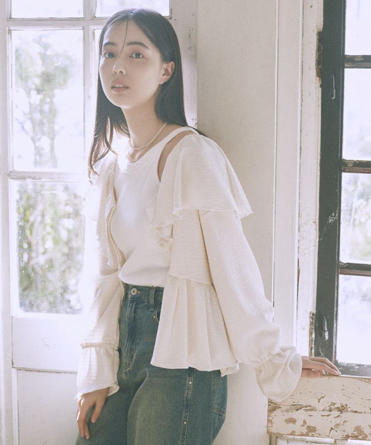 earth music&ecology「ラッフルカラーカットブラウス」|シャツ・ブラウス|