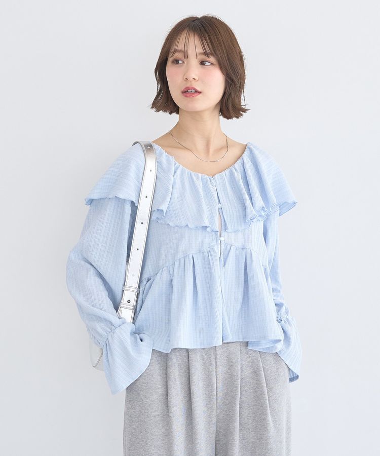 earth music&ecology「ラッフルカラーカットブラウス」|シャツ・ブラウス|